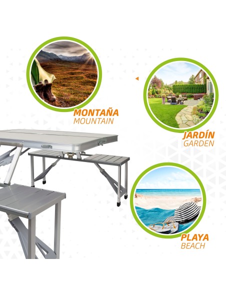 Mesa de camping com bancos - Mesas dobráveis | Distria