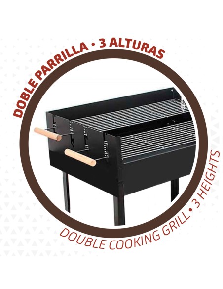 Churrasqueira a carvão duas grelhas Aktive | Distria