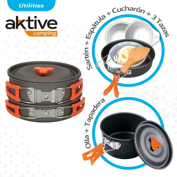 Conjunto de utensílios de cozinha para camping | Distria