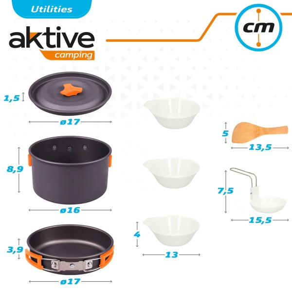 Conjunto de utensílios de cozinha para camping | Distria