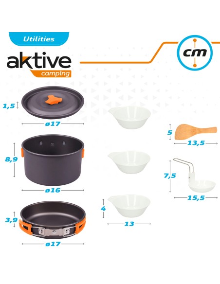 Conjunto de utensílios de cozinha para camping | Distria