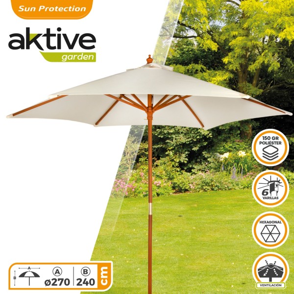 Guarda-sol hexagonal para jardim ou terraço - Distria