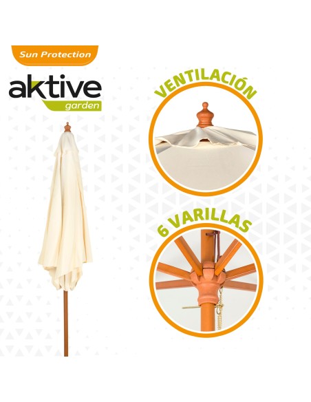 Guarda-sol hexagonal para jardim ou terraço - Distria