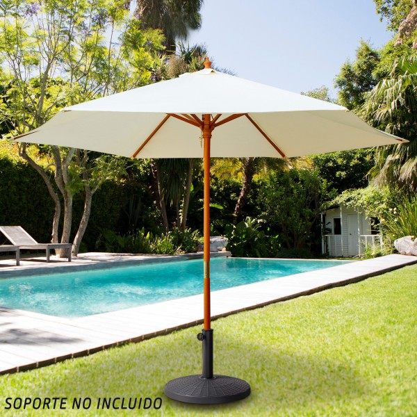 Guarda-sol poste de madeira - Decoração exterior | Distria