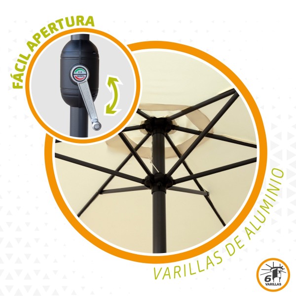Guarda-sol para terraço e jardim Ø250 - Guarda-sóis | Distrito