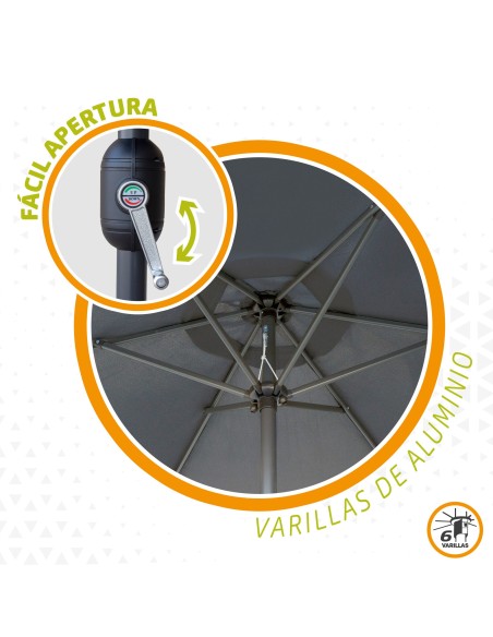 Guarda-sol hexagonal com manivela | Distria
