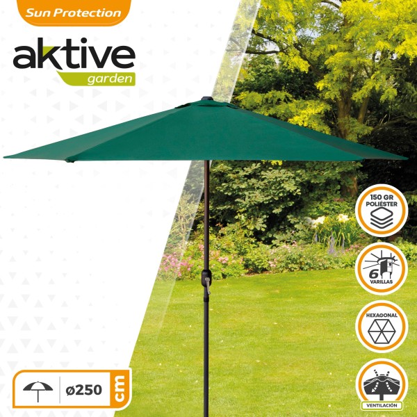 Guarda-sol de cor verde altura 2,4 m| Distria