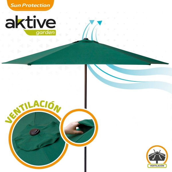Guarda-sol de cor verde altura 2,4 m| Distria