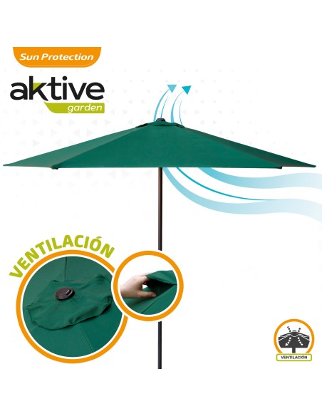 Guarda-sol de cor verde altura 2,4 m| Distria