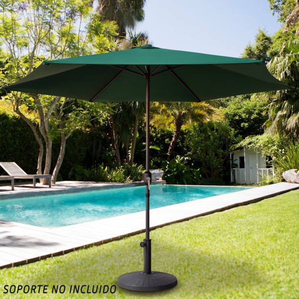 Guarda-sol de cor verde altura 2,4 m| Distria