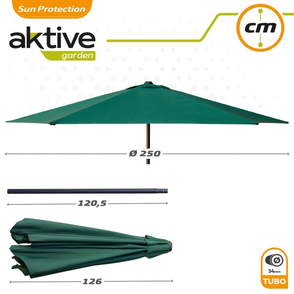 Guarda-sol de cor verde altura 2,4 m| Distria