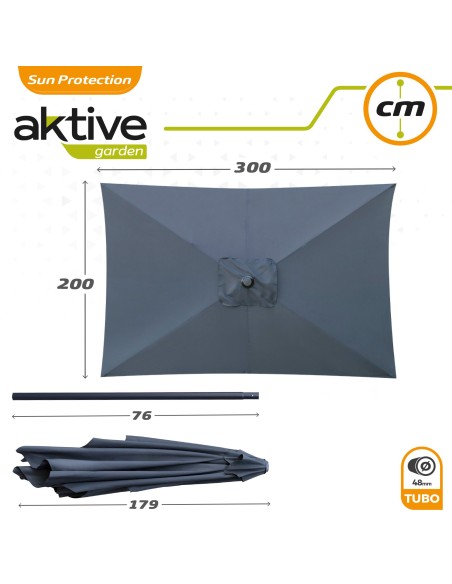 Guarda-chuva retangular para jardim | Compra segura | Distria.com