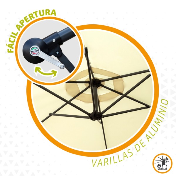 Guarda-sol de jardim excêntrico - Aktive | Distria
