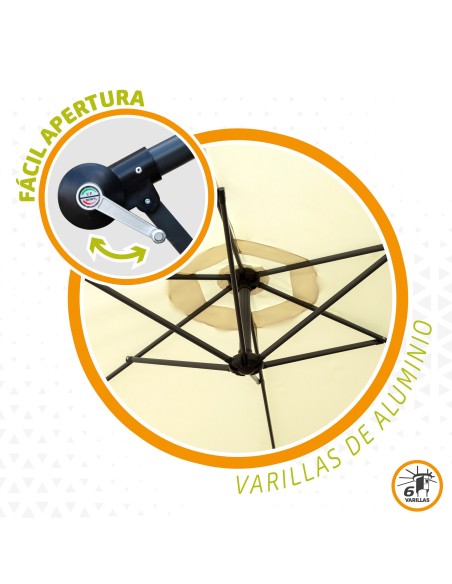 Guarda-sol de jardim excêntrico - Aktive | Distria