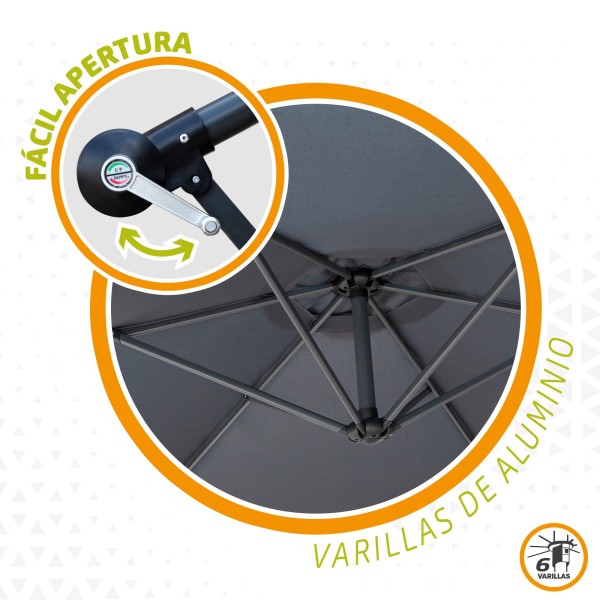 Guarda-sol hexagonal excêntrico - Guarda-sóis | Distria