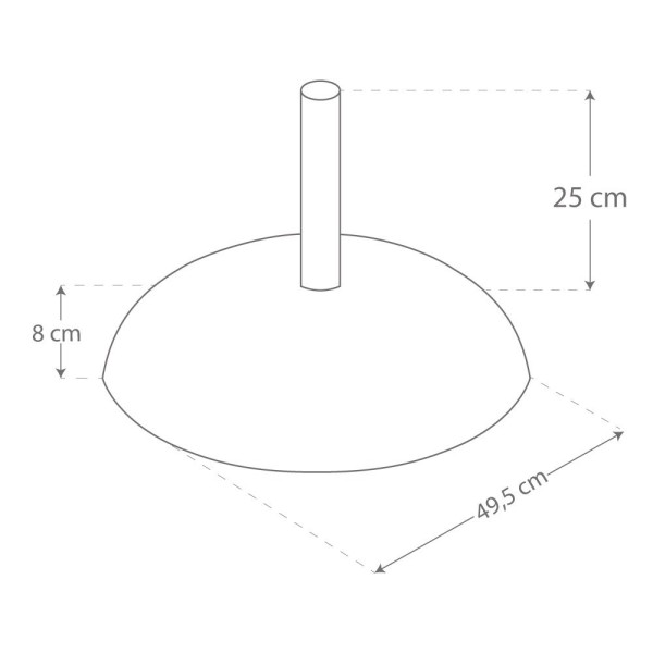Base circular guarda-sol em cimento e aço 25 kg | Distria