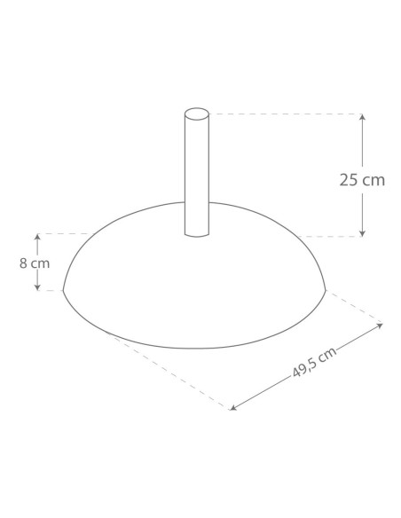 Base circular guarda-sol em cimento e aço 25 kg | Distria