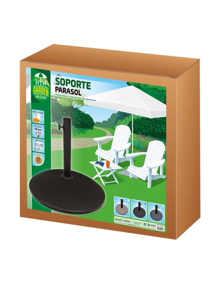 Base circular guarda-sol em cimento e aço 25 kg | Distria