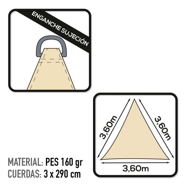 Toldo de vela triangular em várias cores | Distria