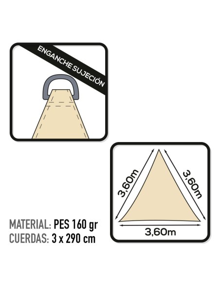 Toldo de vela triangular em várias cores | Distria