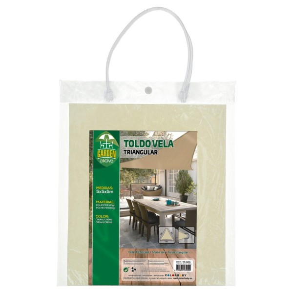 Toldo de vela triangular 5x5x5 m | Distria 