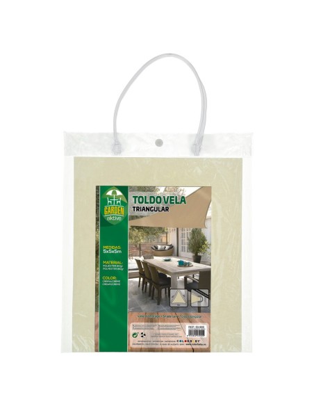 Toldo de vela triangular 5x5x5 m | Distria 