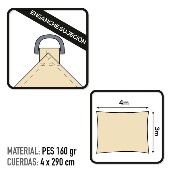 Toldo de vela retangular | DISTRIA