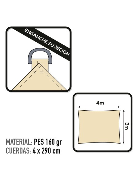 Toldo de vela retangular | DISTRIA