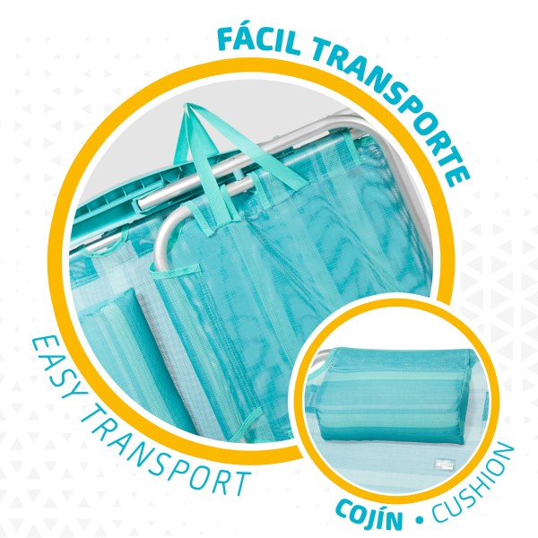 Cadeira dobrável multiposições com almofada | Distria