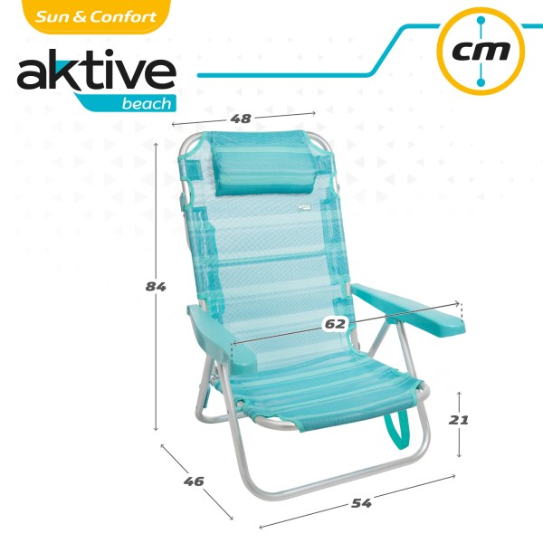 Cadeira dobrável multiposições com almofada | Distria