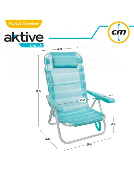 Cadeira dobrável multiposições com almofada | Distria