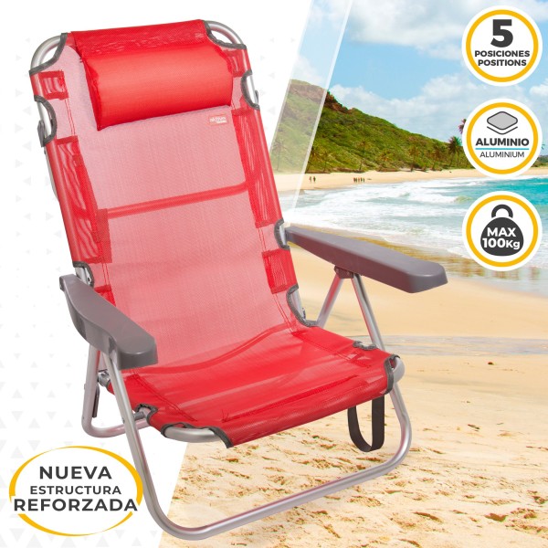 Cadeira dobrável multiposições com almofada | Distria