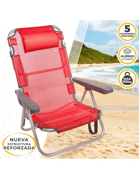 Cadeira dobrável multiposições com almofada | Distria