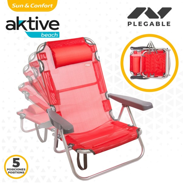 Cadeira dobrável multiposições com almofada | Distria