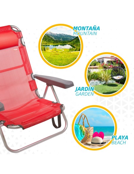 Cadeira dobrável multiposições com almofada | Distria