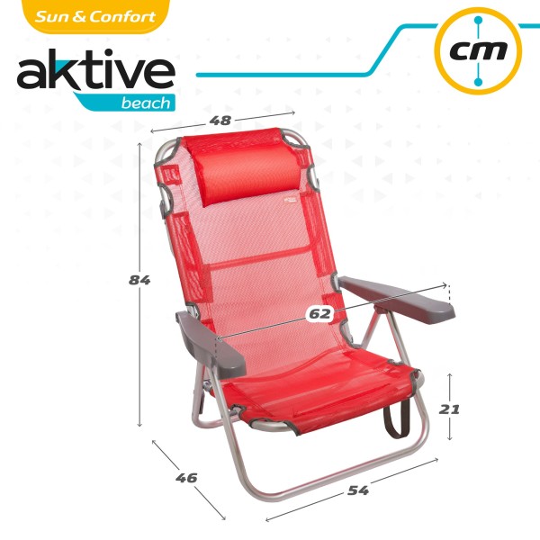 Cadeira dobrável multiposições com almofada | Distria