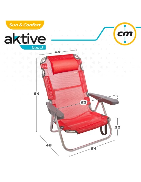 Cadeira dobrável multiposições com almofada | Distria