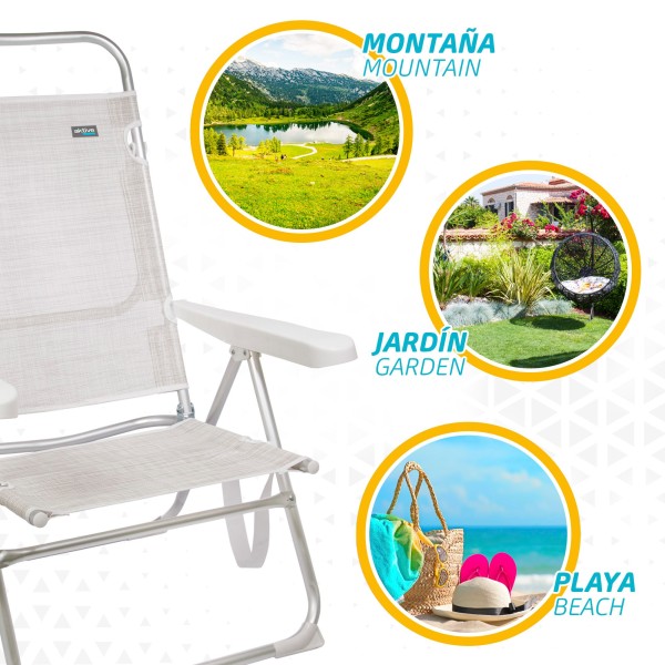 Cadeira alta reclinável- Cadeira de praia | Distria