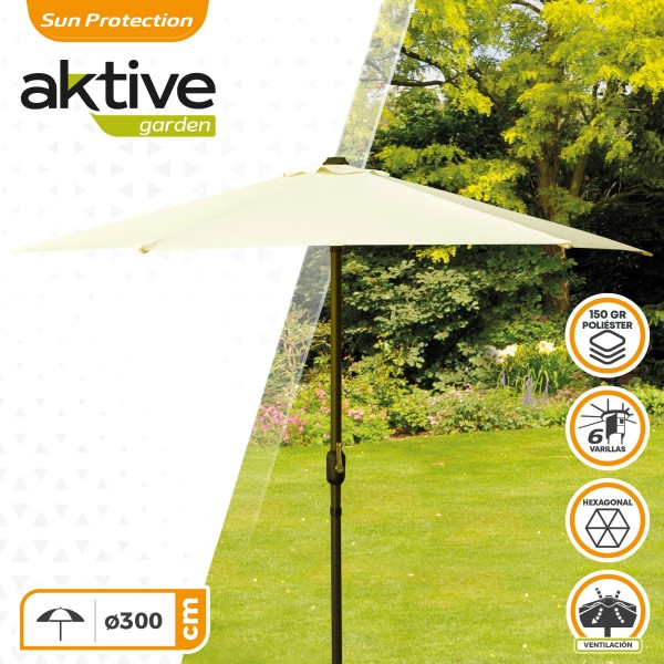 Guarda-sol hexagonal grande 300 cm | distr