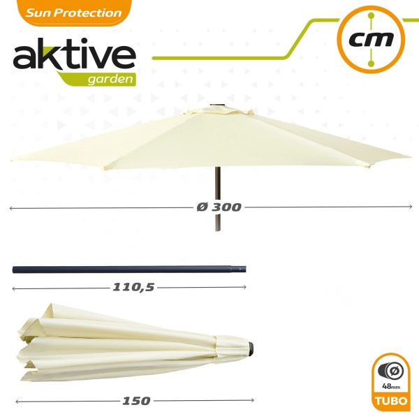 Guarda-sol hexagonal grande 300 cm | distr
