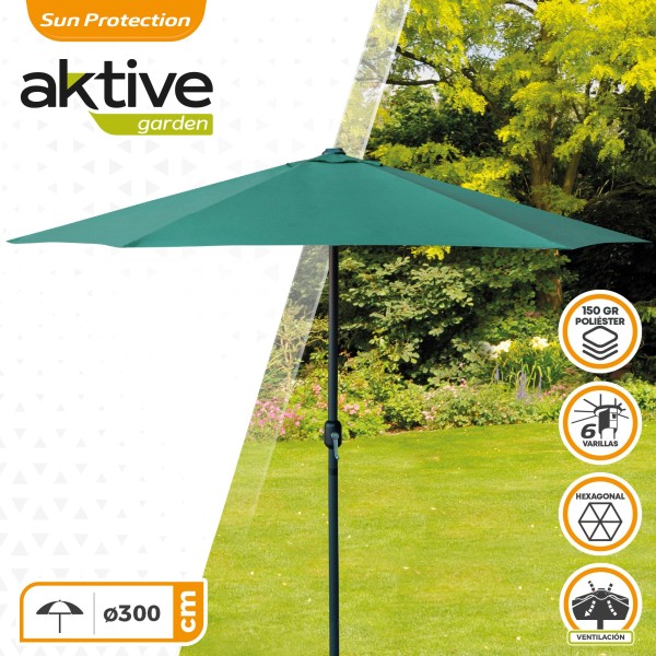 Guarda-sol hexagonal exterior 300 cm | Distria