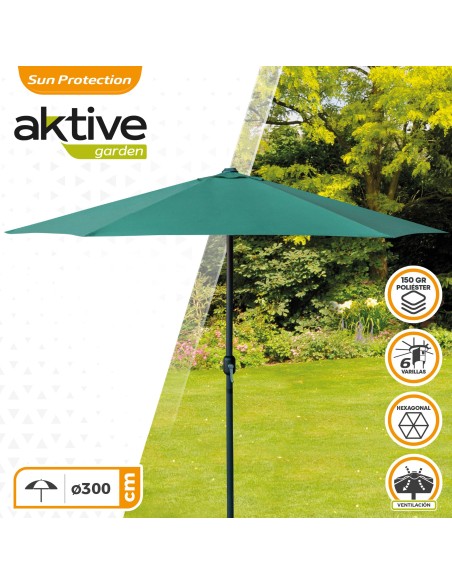 Guarda-sol hexagonal exterior 300 cm | Distria