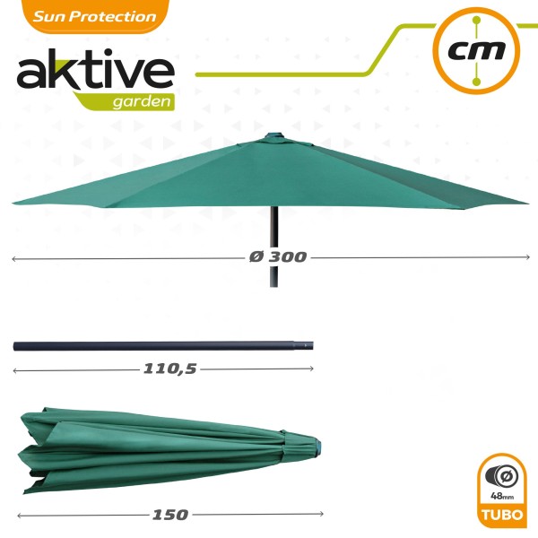 Guarda-sol hexagonal exterior 300 cm | Distria