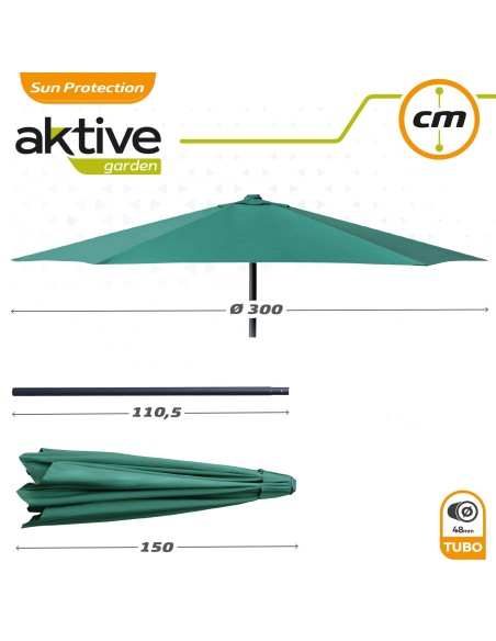 Guarda-sol hexagonal exterior 300 cm | Distria