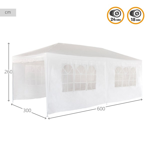 Tenda de jardim dobrável branca | Distria