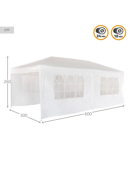 Tenda de jardim dobrável branca | Distria