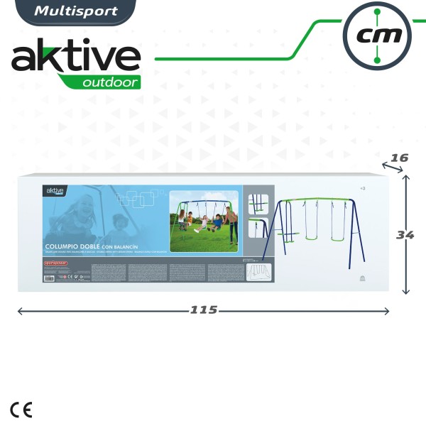 Balanço infantil duplo com gangorra | Distria