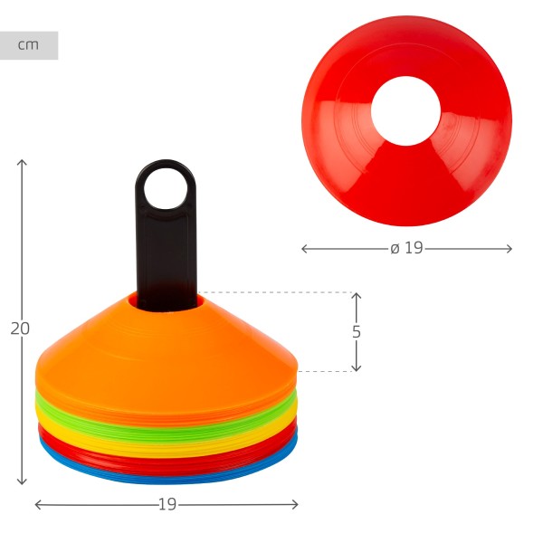 Cones de treino coloridos 50 pcs. Aktive | Distria