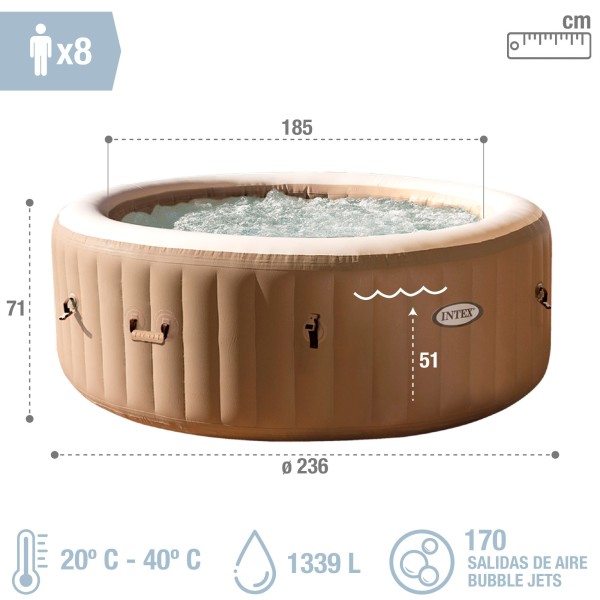 Spa de bolhas insufláveis INTEX 8 pessoas | Distria