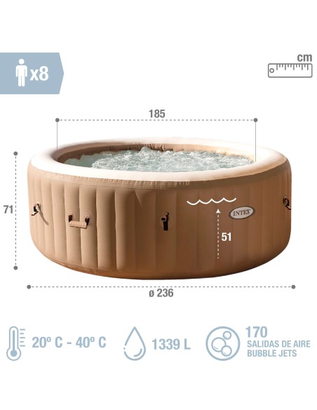 Spa de bolhas insufláveis INTEX 8 pessoas | Distria